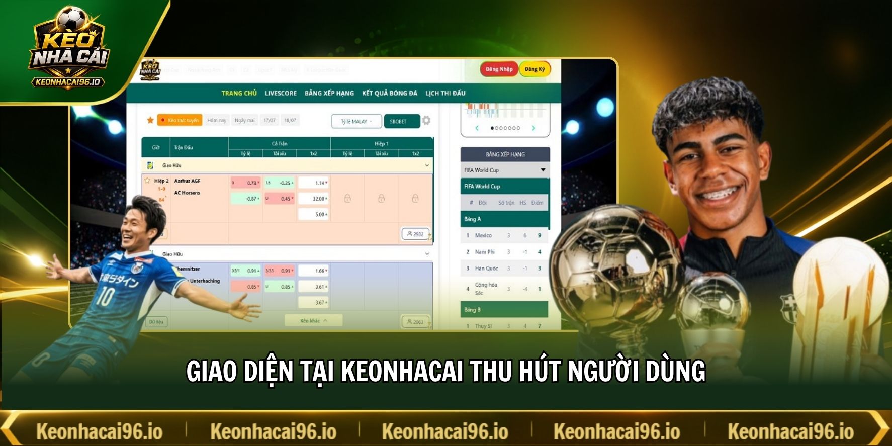 Giao diện tại keonhacai thu hút người dùng